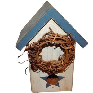 small solid wood patriotic birdhouse 4th of July American pride decor